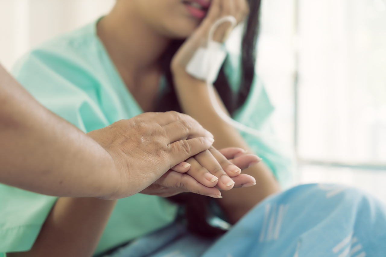 A grieving mother after a miscarriage